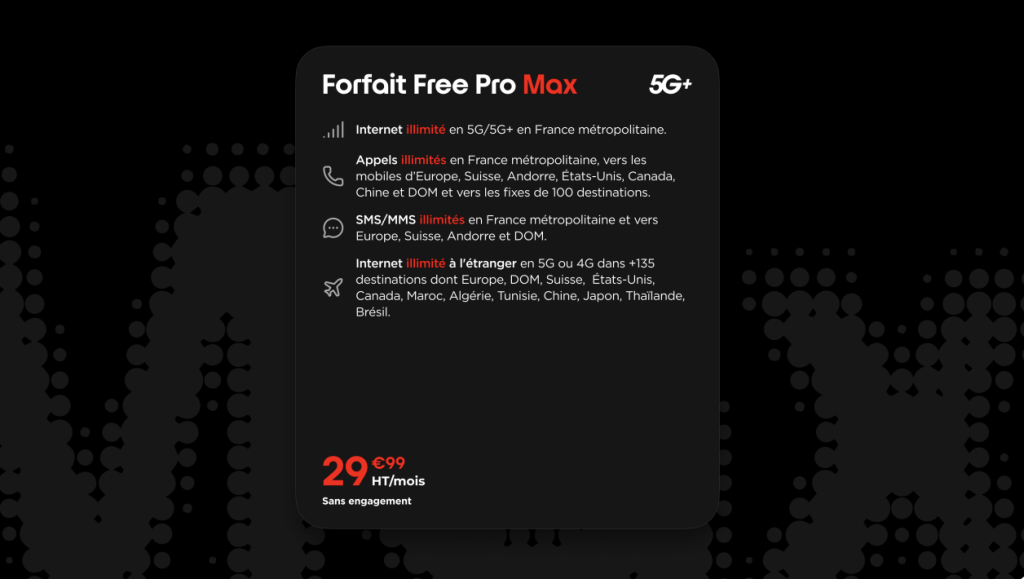 free max pro forfait